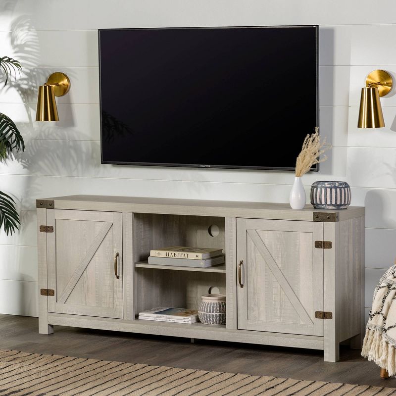 Clarabelle Farmhouse Barn Door TV Stand for TVs up to 60" - Saracina Home, 5 of 26