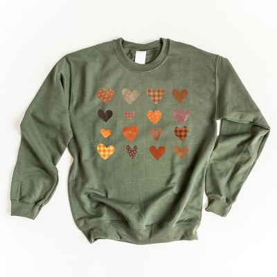 Simply Sage Market Women's Graphic Sweatshirt Fall Plaid Hearts