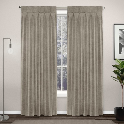 Ghent Metrosuede Inverted Pleat Button Top Curtain Panel Pair