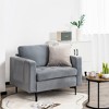 Costway Fabric Accent Armchair Single Sofa w/ Bolster & Side Storage Pocket Ash Grey - 3 of 4