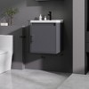 KTMBDW Floating Bathroom Vanity with Sink, Single Sink Wall Mounted Bathroom Vanity, White Ceramic Basin Top for Small Space - 3 of 4