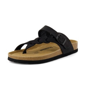 CUSHIONAIRE Women's Libby Cork footbed Sandal with +Comfort and Wide Widths Available, - 1 of 4