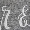 14"x21" Oversize 'Mr & Mrs' with Pearl Trim Lumbar Throw Pillow Gray - Edie@Home - 4 of 4