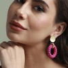 SOHI Women's Hot Pink Casual Drop Earrings - 3 of 4