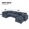 130" Chenille Modular Sectional Cloud Sofa with Ottoman and 2 Pillows, Free combination - 3 of 4