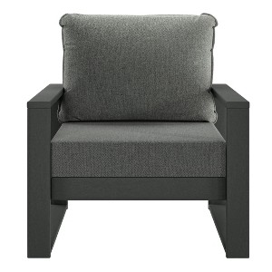 WestinTrends Montara Outdoor Modern HDPE Patio Club Chair with Waterproof Deep Seat Cushions - 1 of 4