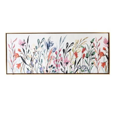 19" x 45" Colorful Wildflower Floating Framed Wall Canvas - Gallery 57