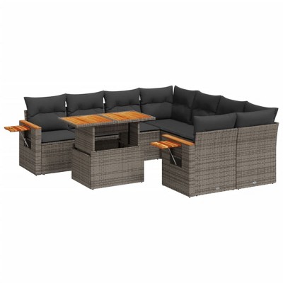 vidaXL Garden Sofa Set Gray