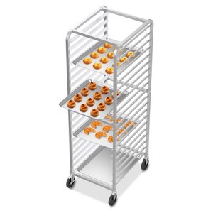 ROVSUN Sheet Bun Pan Speed Bakery Tray Racks, Commercial Stainless Steel Baking Racks with Brake Wheels, Push Bread Tray Food Cart - 1 of 4