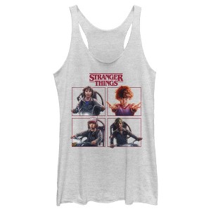 Women's Stranger Things Character Squares Racerback Tank Top - 1 of 3