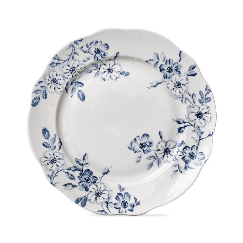 TAG Cottage Blue Floral Stoneware Scalloped Edge Salad Plate, 9 inch, 1 of 3
