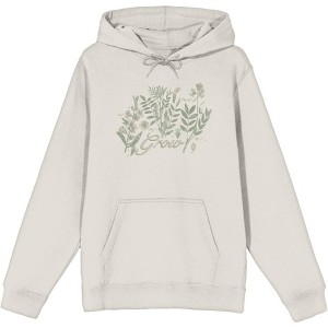 "Grow" Inspirational Vintage Botanicals  Adult Long Sleeve Hoodie - 1 of 2