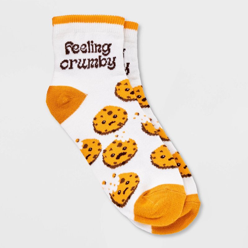 Women&#39;s &#39;Feeling Crumby&#39; Cookie Ankle Socks - Xhilaration&#8482; Ivory/Gold 4-10, 1 of 4