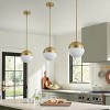 Dewdrop Modern Globe Pendant Light, Gold and White Glass Hanging Ceiling Light Fixture for Kitchen Island Dining Room - 4 of 4
