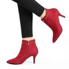 Allegra K Women's Pointed Toe Side Zip Stiletto Heel Ankle Booties - 2 of 4