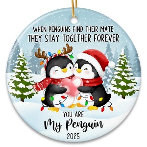 Penguin Couple Ornament 2025 - Our First Christmas Ornament for Couples - Cute Penguin Christmas Ornaments - 1 of 4