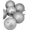 Northlight 12ct Shatterproof 4-Finish Silver Splendor Christmas Ball Ornaments 4" (100mm) - 3 of 4