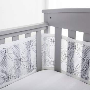 BreathableBaby Breathable Mesh Crib Liner - Deluxe Embroidered Collection - White Links