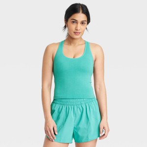 Women's Seamless Racerback Ribbed Tank Top - All In Motion™ - 1 of 4