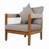 KTMBDW Patio Club Chair with Handwoven Rope Accents & Curved Backrest - Boho Patio Lounge Chair with Cushions for Porch, Garden - 2 of 4