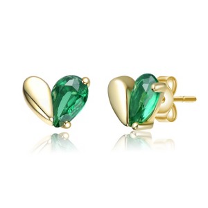 Guili Toddler Kids Sterling Silver 14K Gold Plated CZ Screw Back Heart Earrings, Safe & Stylish for Everyday Wear & Special Occasions - 1 of 3