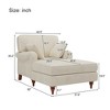 Oversized Chaise Lounge Chair with Rolled Arms, Corduroy Fabric, 2 Comfy Pillows, Sleeper Sofa Chair for Living Room - 4 of 4