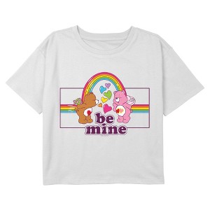 Girl's Care Bears Tenderheart and Love-a-Lot Be Mine Cropped T-Shirt - 1 of 3