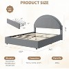 Boucle Upholstered Platform Bed Frame with Round Headboard, Storage Drawers, Heavy-Duty Noise-Free Support, No Box Spring Needed, White - 2 of 4