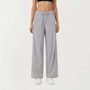 Anna-Kaci Active Women's High Waist Wide Leg Sweatpants with Adjustable Drawstring Waistband and Relaxed Fit - 1 of 4