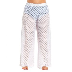 Women's Plus Size Lattice Beach Cover Up Pants - Always for Me - 1 of 3