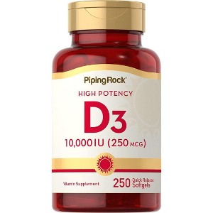 Piping Rock Vitamin D3 10000 IU | 250 Softgels - 1 of 1