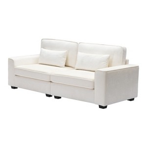 GDFStudio Hazel Modern Cozy Upholstered Loveseat with Toss Pillows - 1 of 4