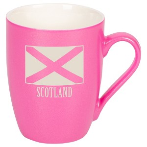 Elanze Designs Scotland Scottish Flag 10 Ounce Ceramic Laser-Etched Engraved Drinkware Mug, Metallic Princess Pink - 1 of 4