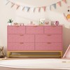 GustoWave Modern Pink 7-Drawer Dresser with Gold Accents, Chest of Drawers for Bedroom, Living Room, Large Storage Organizer with Anti-Tip - 4 of 4