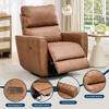 Power Recliner Chair Swivel Rockery Glider PU Leather Upholstered Glider Recliner Nursery Chair with USB Port and Lumbar Support for Living Room - 3 of 4