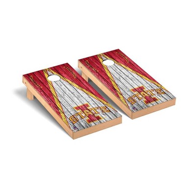 NCAA Iowa State Cyclones Premium Cornhole Board Triangle Weathered Version