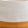 Zita Round Resin Woven Wicker Multi-Use Storage Basket with Handles - 18" x 18" x 15.7" - White-Gray - For Towel - 2 of 4