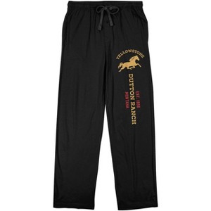 Yellowstone Series Dutton Ranch Logo Men's Black Graphic Sleep Pants - 1 of 3