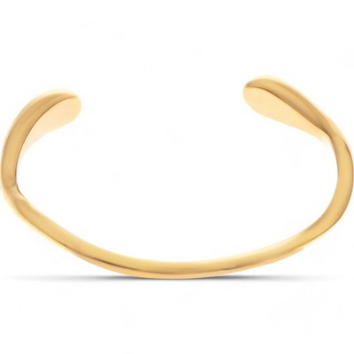 Anna-Kaci Women's Minimalist Gold Tone Open Cuff Bracelet Smooth Sleek Design- Gold