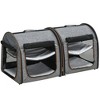Akoasm 39 Inch Cat Carrier with Divider & Compartments Soft Cushions With Storage Bag-Grey - 3 of 4