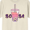 Bobadorable Pink & Purple Gradient Boba Drink Unisex Adult Natural Graphic Tee - 2 of 3