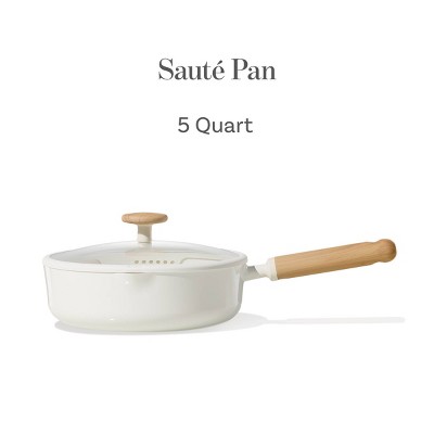 Carote 5qt Ceramic Nonstick Saute Pan with Lid Cream