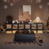 POVISON 35" Square Wood Coffee Table with Storage, Mid-Century Modern Coffee Table with 2 Drawer, Wood Veneer, for Living Room, Fully-assembled, Black - 4 of 4