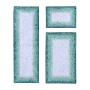 Torrent Collection 3 Piece 100% Soft Cotton Tufted Weave Bath Rug Set, Ombre Pattern, Super Soft & Absorbent, Machine Washable Bathroom Mats - 1 of 4