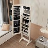 MOEPISY Jewelry Cabinet Armoire with Full Length Mirror with stand, Jewelry Armoire Organizer, Lockable Storage Cabinet, White - 2 of 4