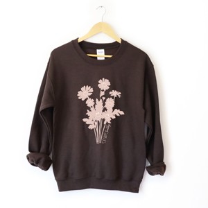 S.W.Smiley Pink Flower Silohuette - Women's Graphic Sweatshirt - 1 of 4