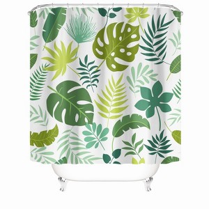 Mixed Leaves Shower Curtains for Bathroom Waterproof Fabric Bath Curtain Durable Soft Stylish Bathroom Decor 72x72 Inch - 1 of 1