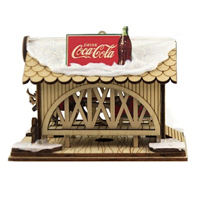 Ginger Cottages 3.5" Covered Bridge Coca Cola Ornament  -  Tree Ornaments