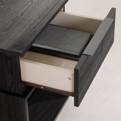 Gray Oak 1-Drawer Minimalist Nightstand
