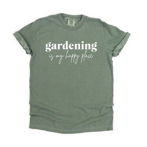 Simply Sage Market Women's Gardening Is My Happy Place Short Sleeve Garment Dyed Tee - 1 of 4
